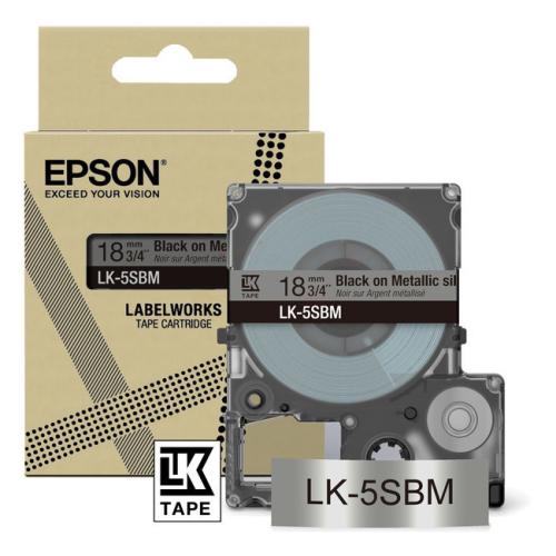 Epson Etiketter sort / sølv (C53S672094 / LK5SBM)