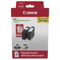 Canon Blækpatron / Fotopapir Blækpatroner / Fotopapirer sort / farve (6205C004 / PG585CL586) (Doppelpak, multipack)